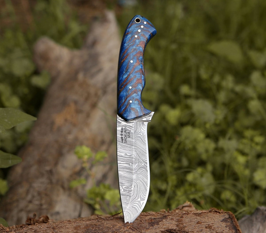 Odin Damascus Steel Knife with Pine Cone Handle - Shokunin USA