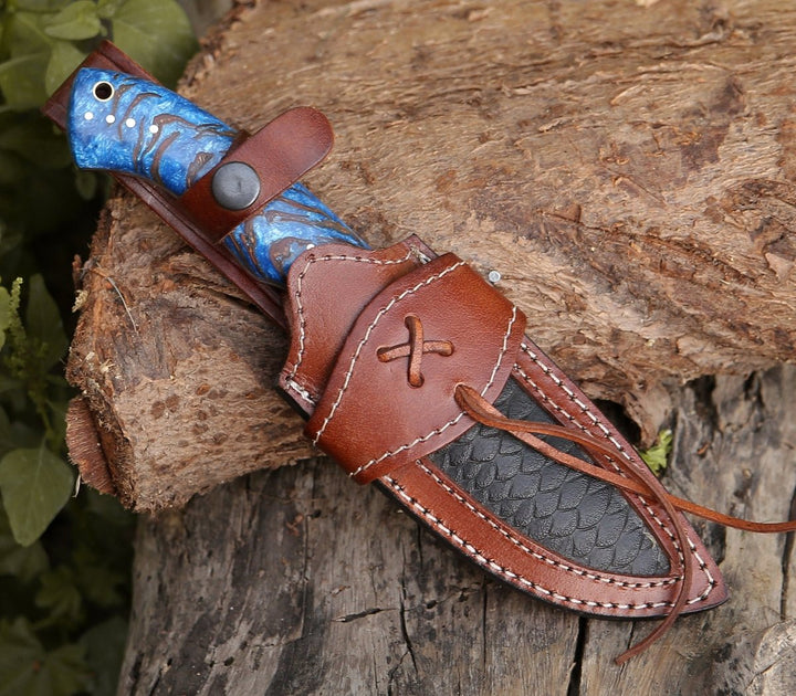 Odin Damascus Steel Knife with Pine Cone Handle - Shokunin USA