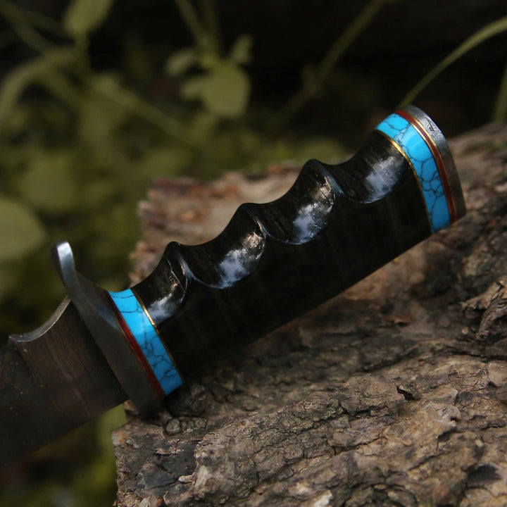 Phantom Hunting &amp; Survival Bowie Knife with Stacked Leather Handle - Shokunin USA