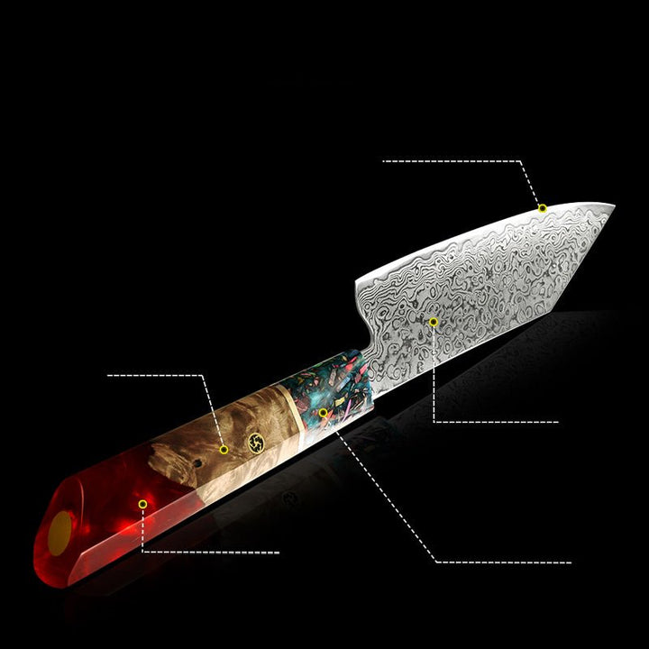 Pristine VG10 Chef Knife 10.5" with Exotic Olive Wood &amp; Resin Handle - Shokunin USA