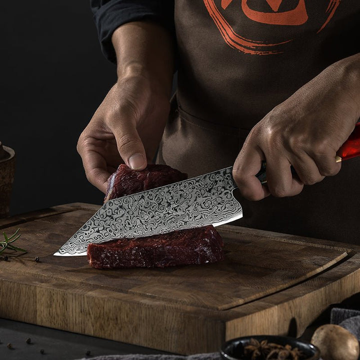 Pristine VG10 Chef Knife 10.5" with Exotic Olive Wood &amp; Resin Handle - Shokunin USA