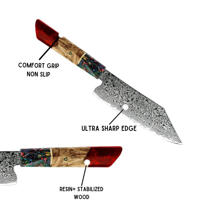 Pristine VG10 Chef Knife 10.5" with Exotic Olive Wood &amp; Resin Handle - Shokunin USA