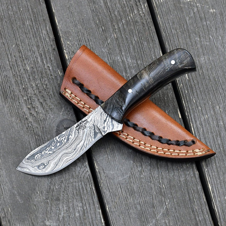 Utility Knife - Pulse Skinner Knife with Ram Horn Handle - Shokunin USA