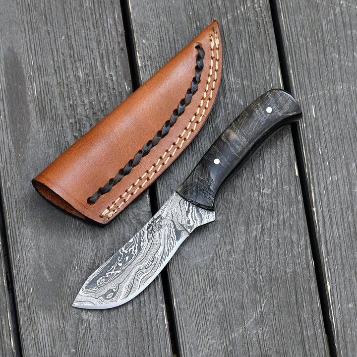 Utility Knife - Pulse Skinner Knife with Ram Horn Handle - Shokunin USA