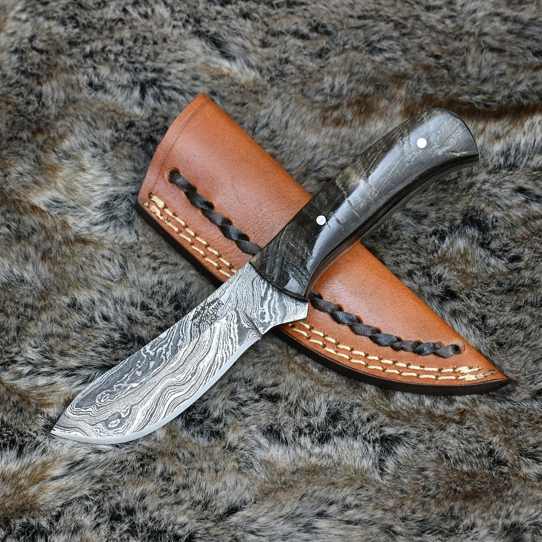 Utility Knife - Pulse Skinner Knife with Ram Horn Handle - Shokunin USA