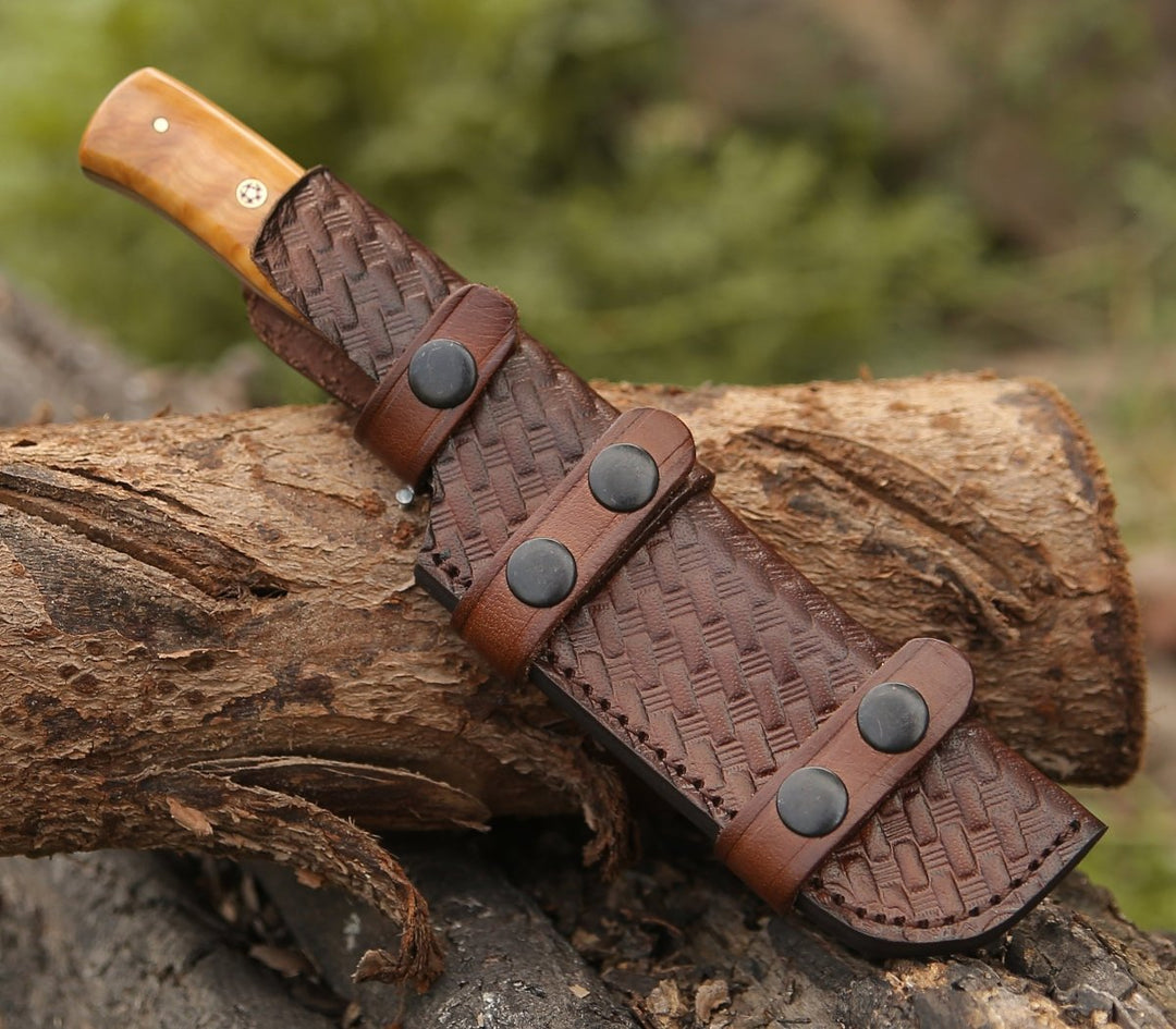 Quantum Camp Knife with Olive Wood Handle - Shokunin USA