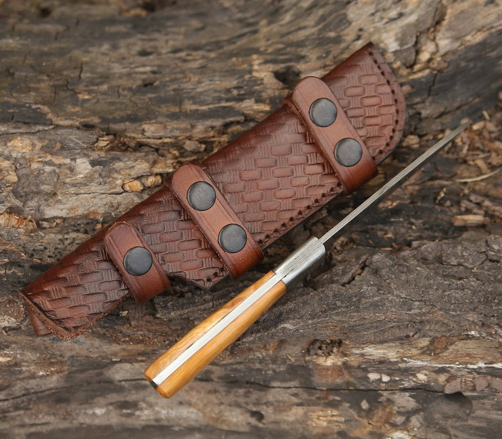 Quantum Camp Knife with Olive Wood Handle - Shokunin USA