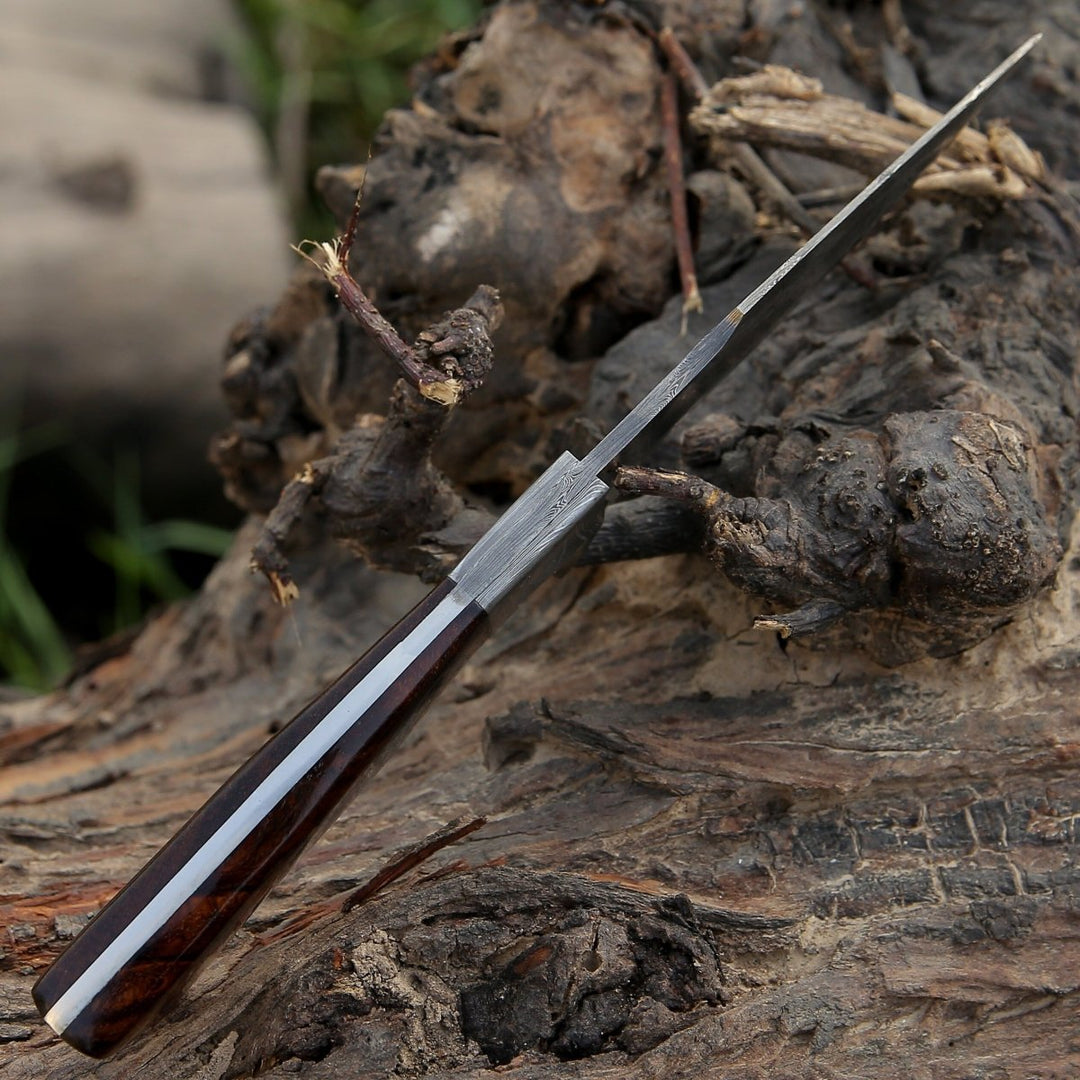 Radiant Damascus Hunting Knife with Rosewood Handle - Shokunin USA