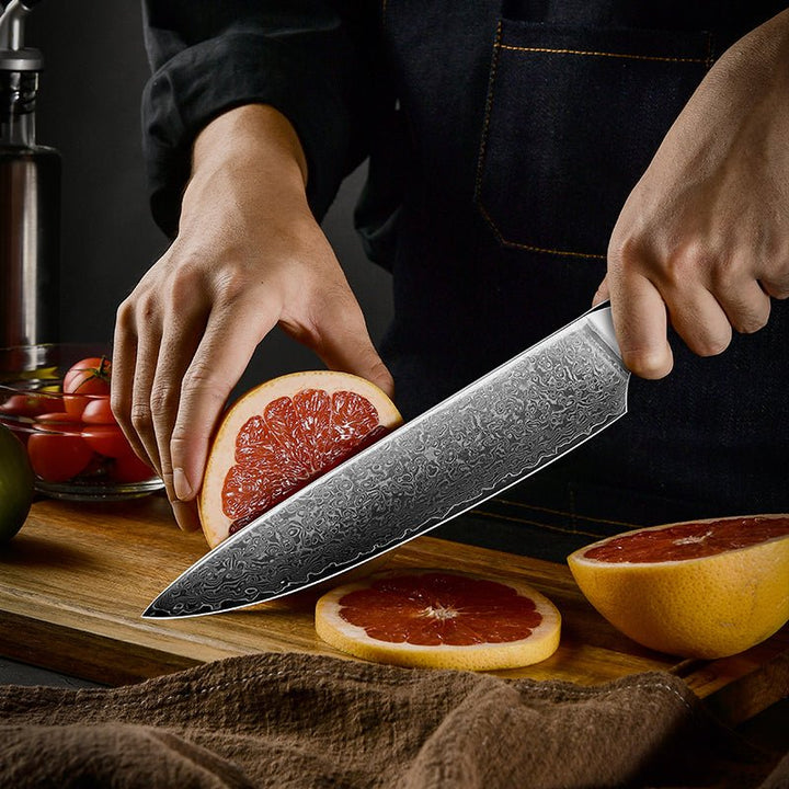 Knife Set - Ronin VG10 Kitchen knife Set - Damascus Steel &amp; Abalone Shell Handle - Shokunin USA