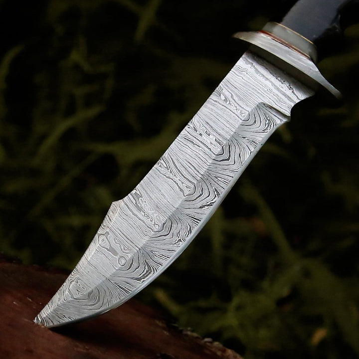 Soul Sniper Bowie Knife with Mother of Pearl &amp; Stacked Leather Handle - Shokunin USA