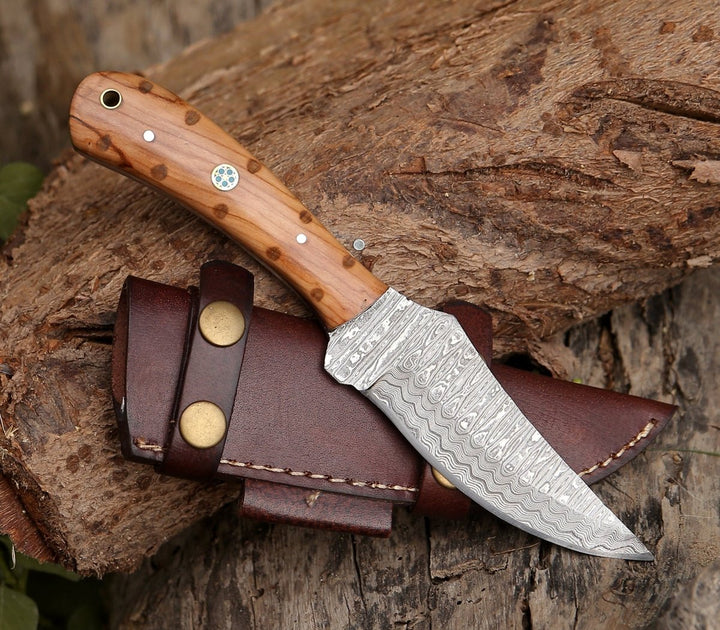 hunting knife with olive wood handle - Spectral Field Dressing Knife with Olive Wood Handle - Shokunin USA