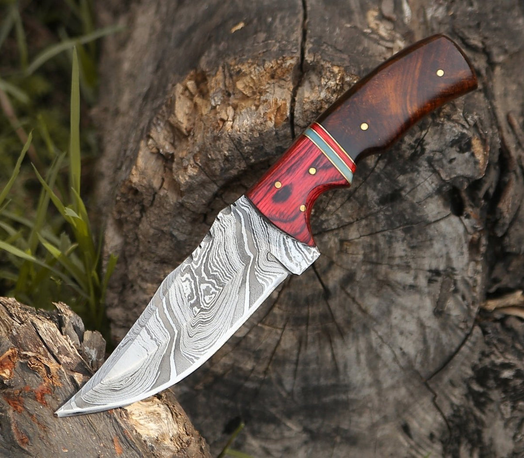 Toys &amp; Games - Sting Damascus Hunting Knife with Rosewood Handle - Shokunin USA