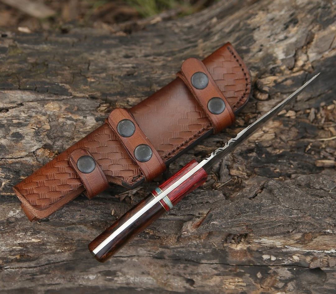 Toys &amp; Games - Sting Damascus Hunting Knife with Rosewood Handle - Shokunin USA
