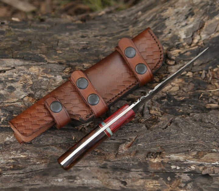 Toys &amp; Games - Sting Damascus Hunting Knife with Rosewood Handle - Shokunin USA
