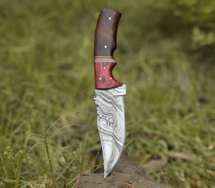 Toys &amp; Games - Sting Damascus Hunting Knife with Rosewood Handle - Shokunin USA