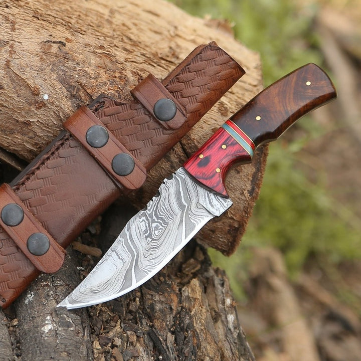 Toys &amp; Games - Sting Damascus Hunting Knife with Rosewood Handle - Shokunin USA
