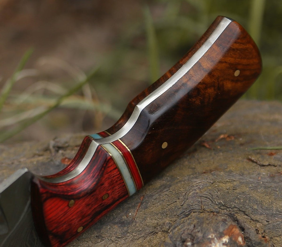 Toys &amp; Games - Sting Damascus Hunting Knife with Rosewood Handle - Shokunin USA