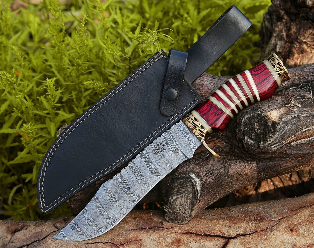Stream Bowie Knife with Pakkawood &amp; Bone Handle - Shokunin USA