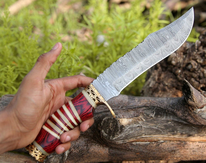 Stream Bowie Knife with Pakkawood &amp; Bone Handle - Shokunin USA