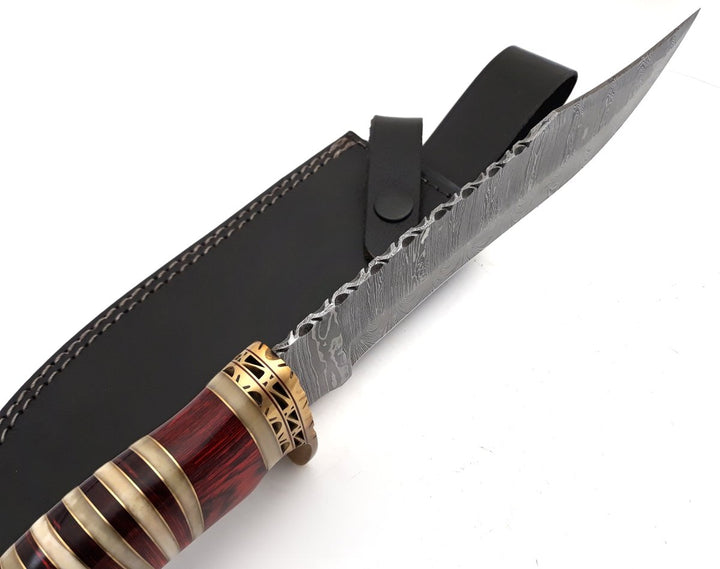Stream Bowie Knife with Pakkawood &amp; Bone Handle - Shokunin USA