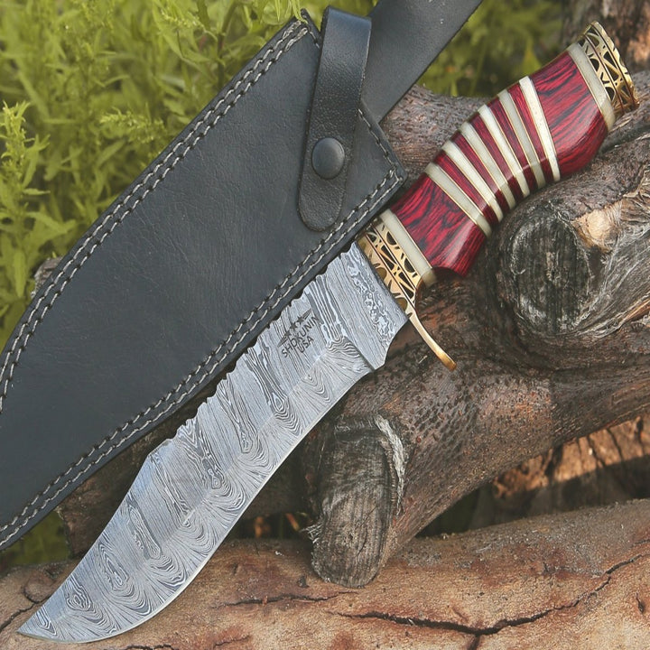 Stream Bowie Knife with Pakkawood &amp; Bone Handle - Shokunin USA