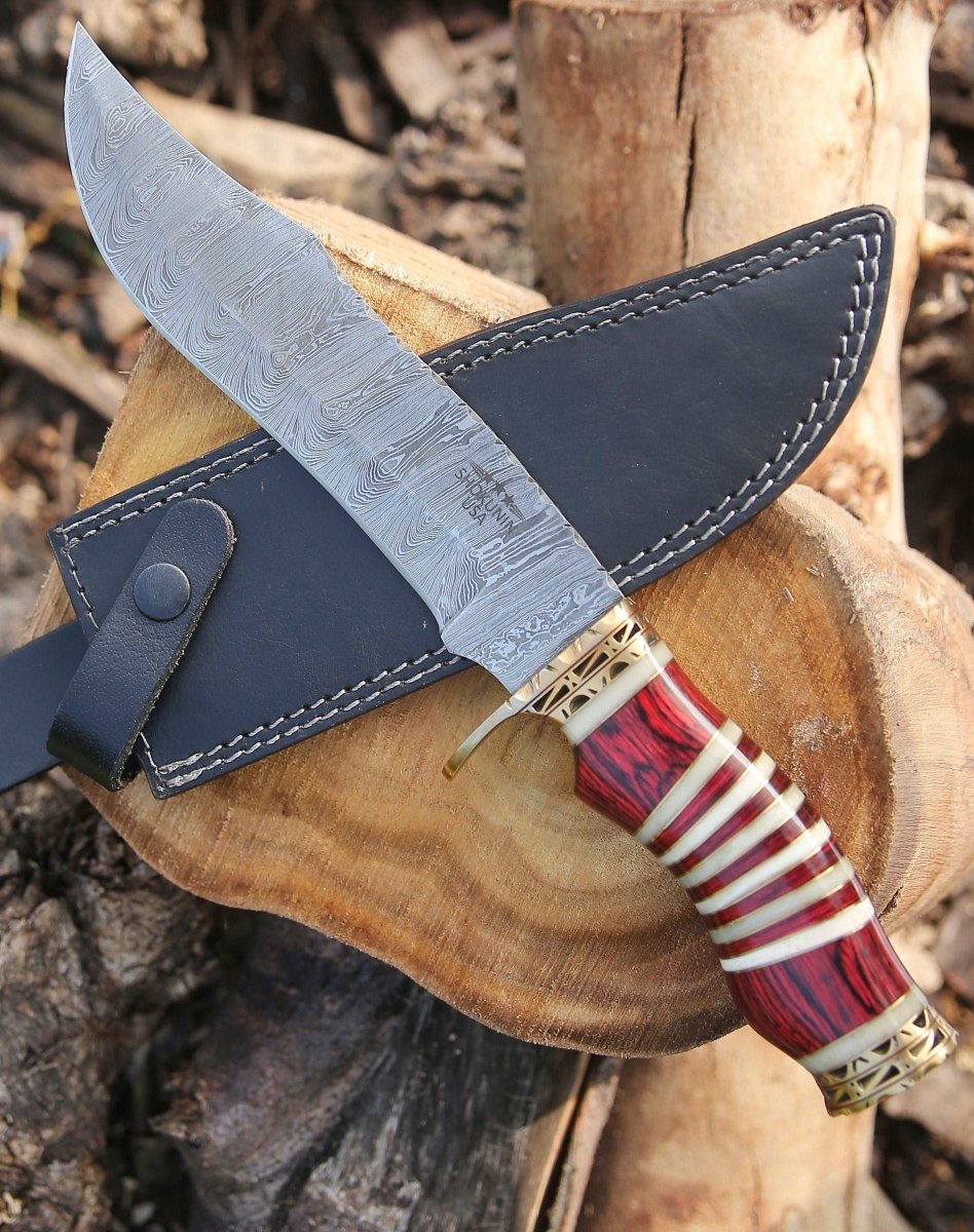 Stream Bowie Knife with Pakkawood &amp; Bone Handle - Shokunin USA
