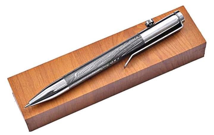 Stride Damascus Steel Ballpoint Pen - Shokunin USA
